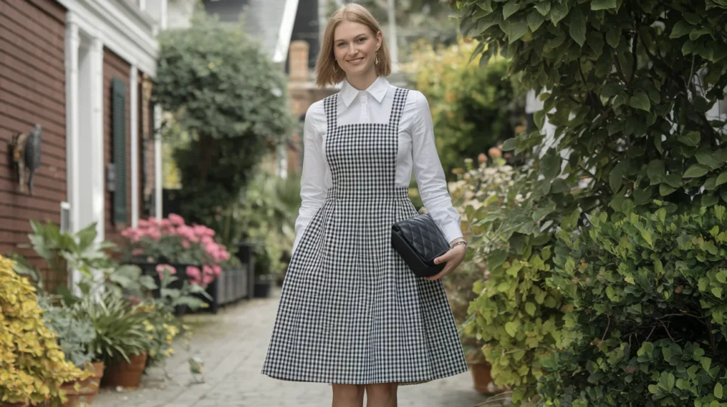 Gingham Pinafore Dress