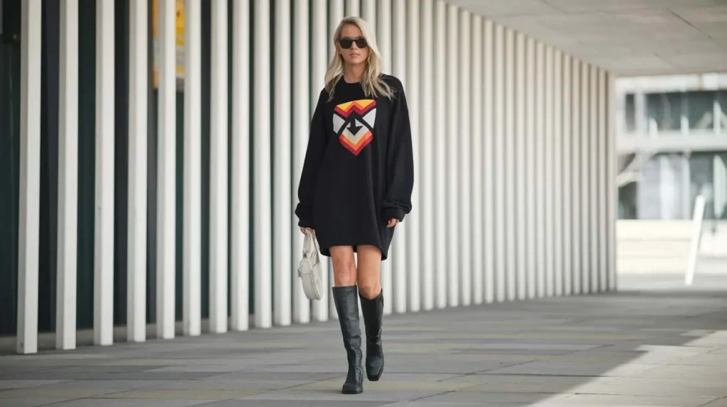 Graphic Oversized Sweater Dress