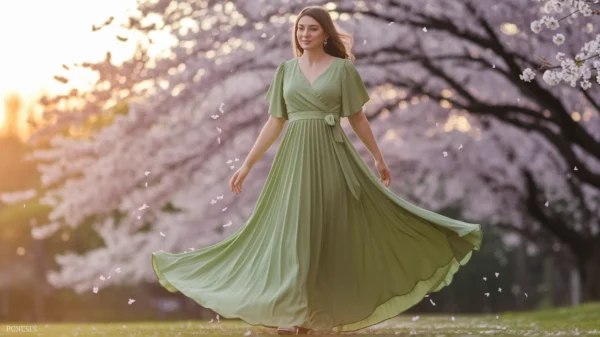 Matcha Wrap Dress