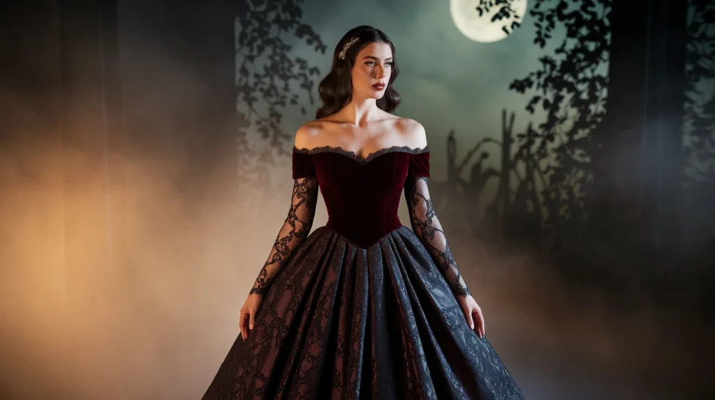 Off-the-Shoulder Gothic Dress