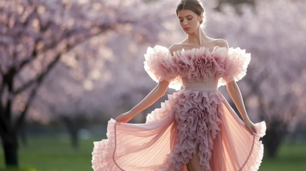 Ruffled Off-Shoulder Dress