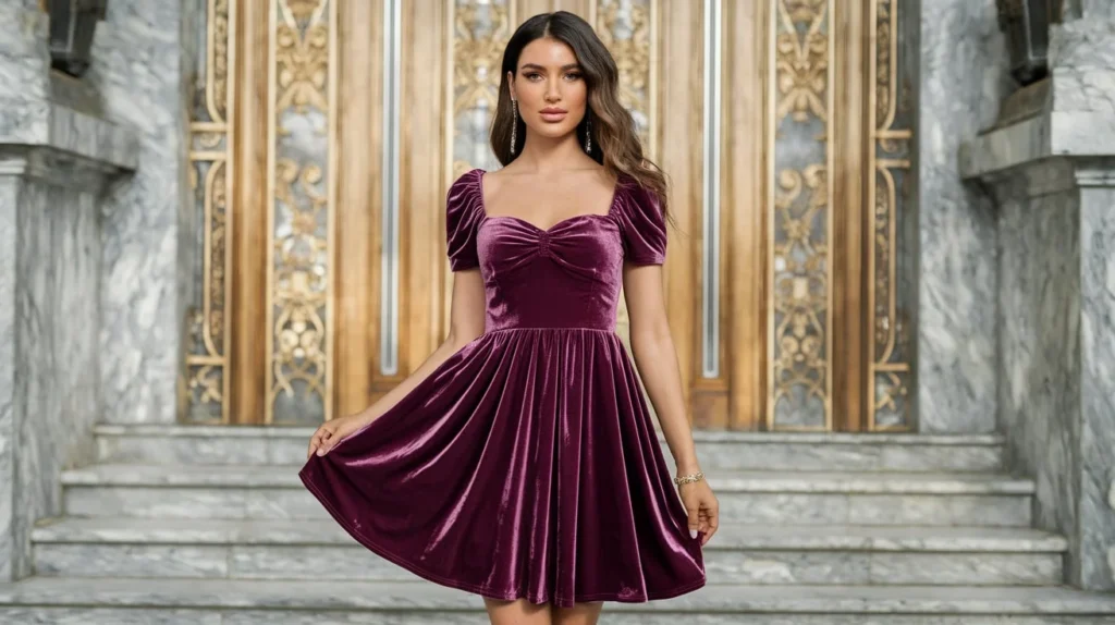 Velvet Babydoll Dress