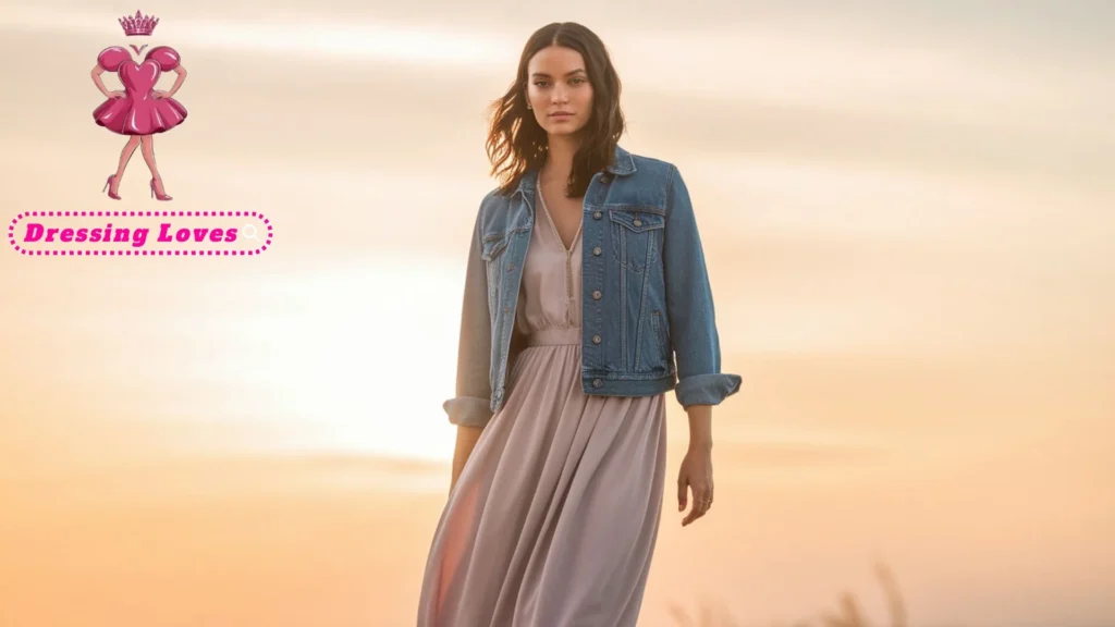 Classic Denim Jacket with a Casual Dress