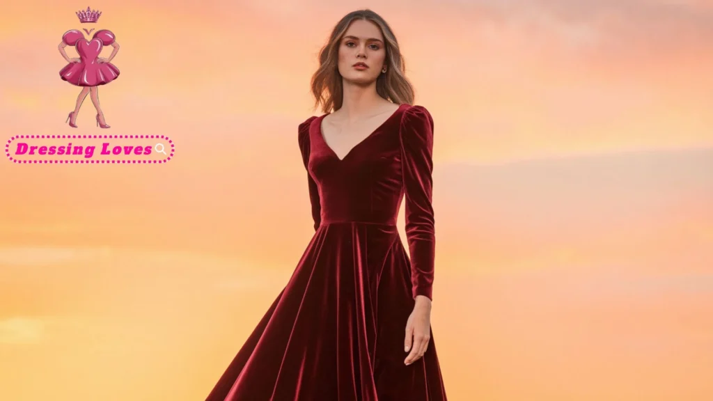 Classic Red Velvet Dress