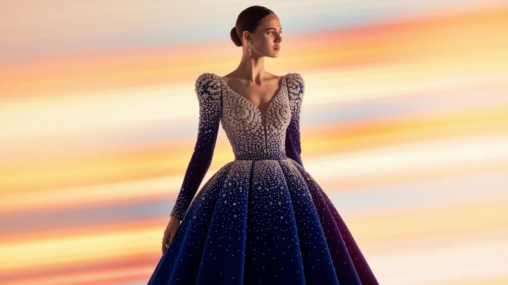 Crystal-Embellished Gown