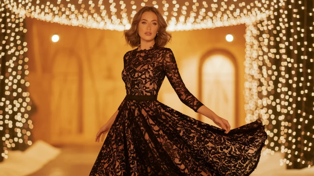 Elegant Black Lace Dress