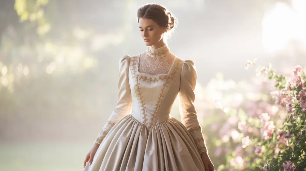 High-Neck Victorian Dress