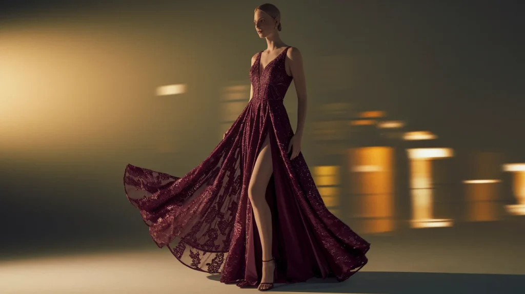 High-Slit Evening Dress