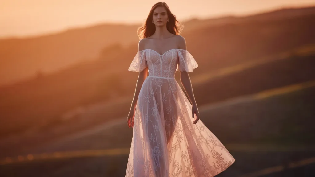 Off-Shoulder Midi Dress