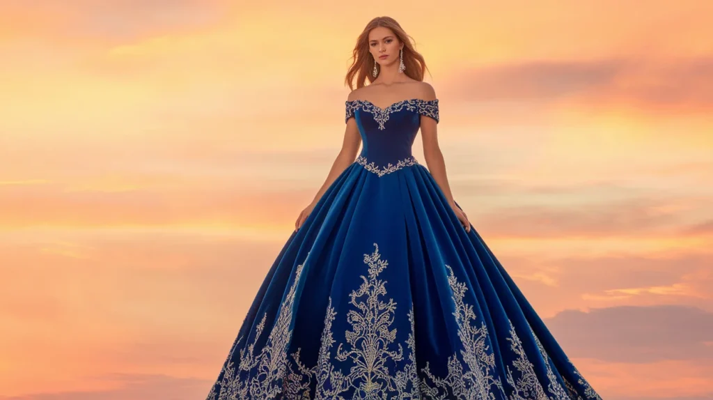 Off-Shoulder Royal Gown