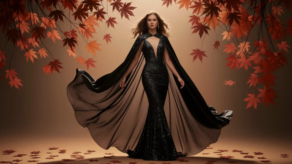 Phantom Silk Cloak Dress