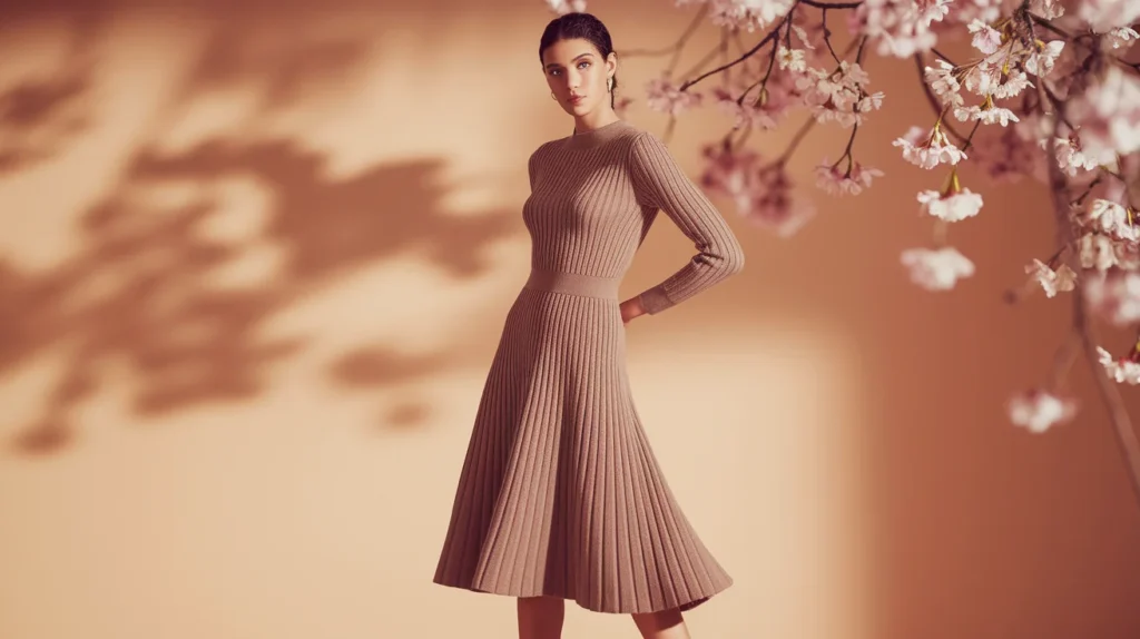 Ribbed Knit Midi Dress