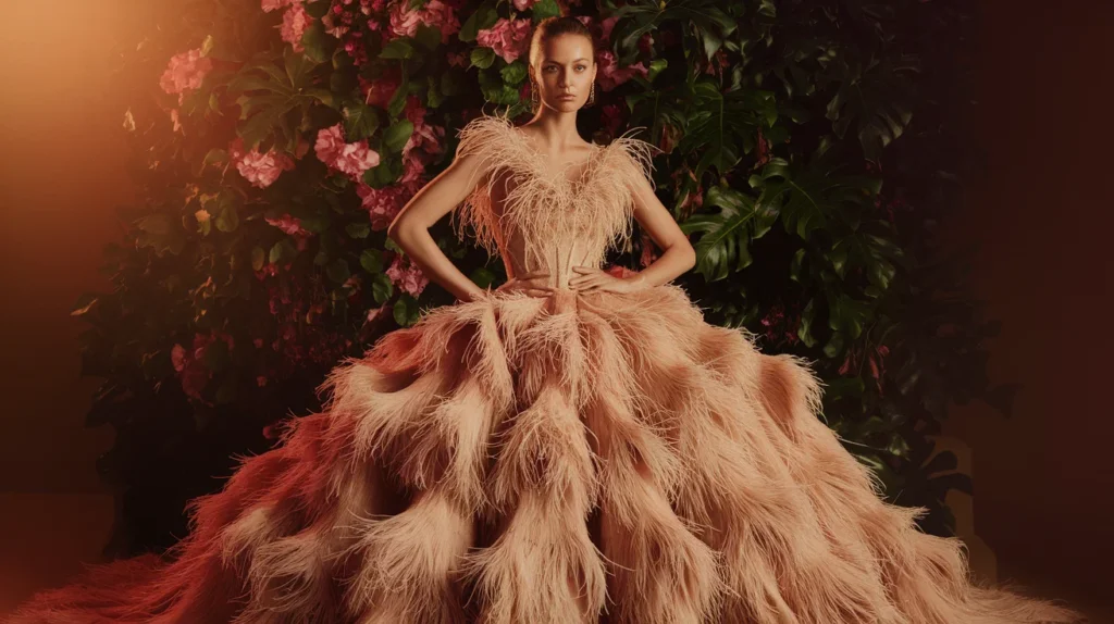 Statement Feathered Dress