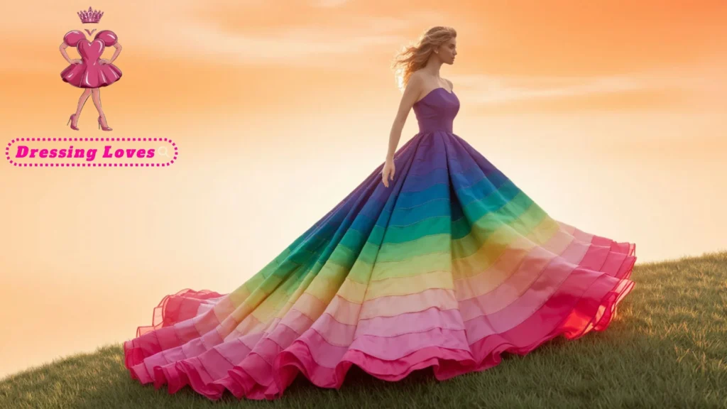 Elegant Ombre Rainbow Gown