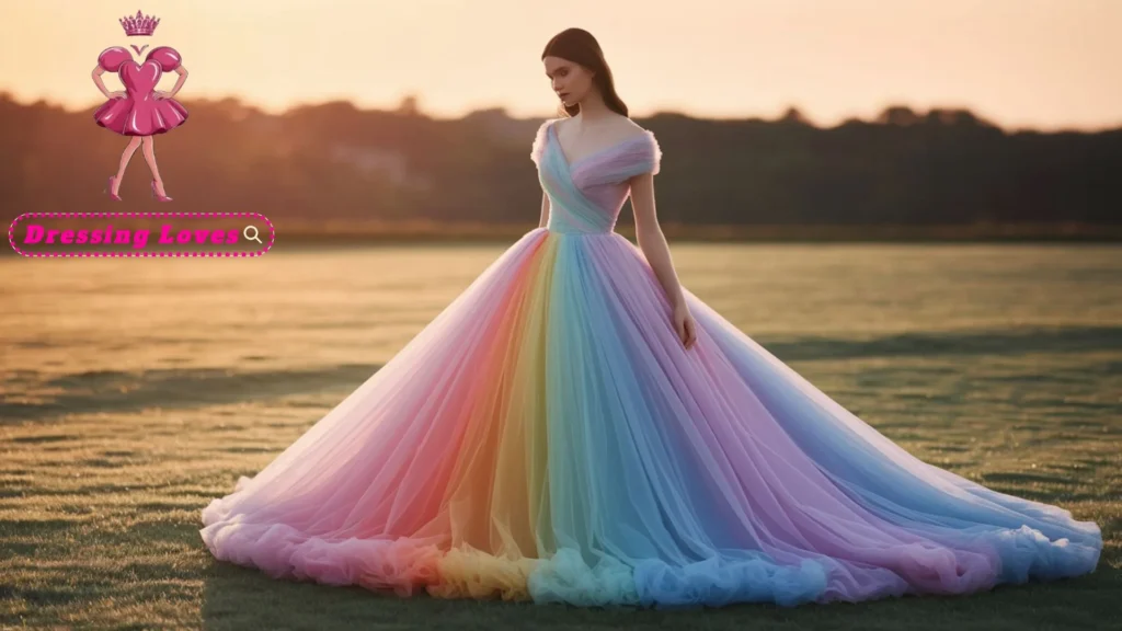Elegant Pastel Rainbow Dress