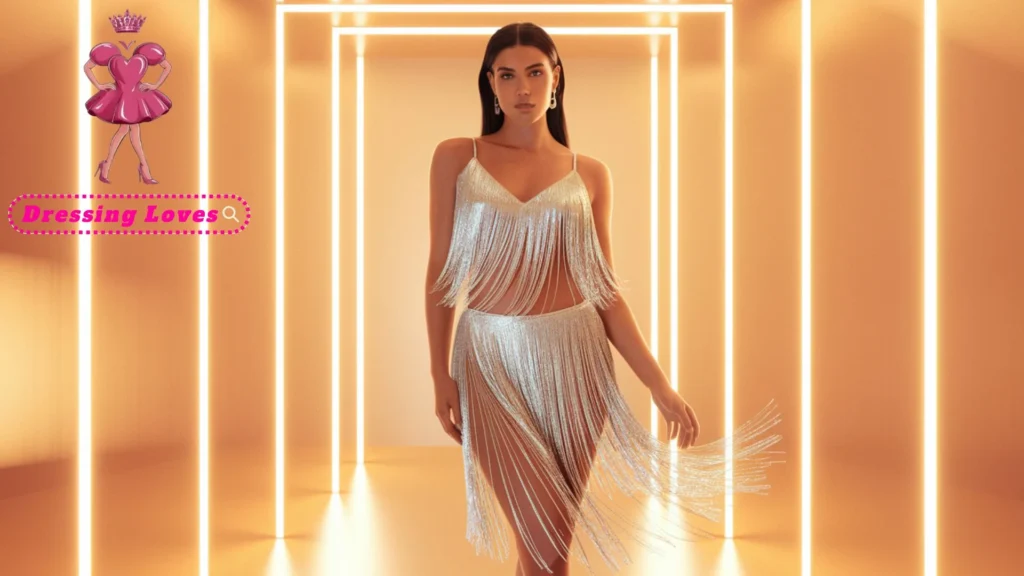 Metallic Fringe Dress