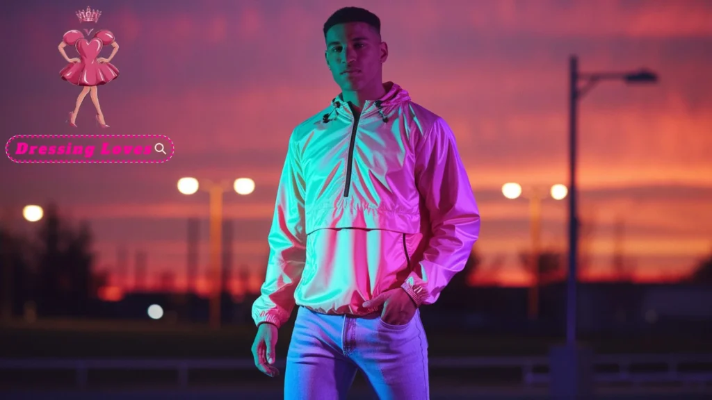 Neon Windbreaker and Skinny Jeans