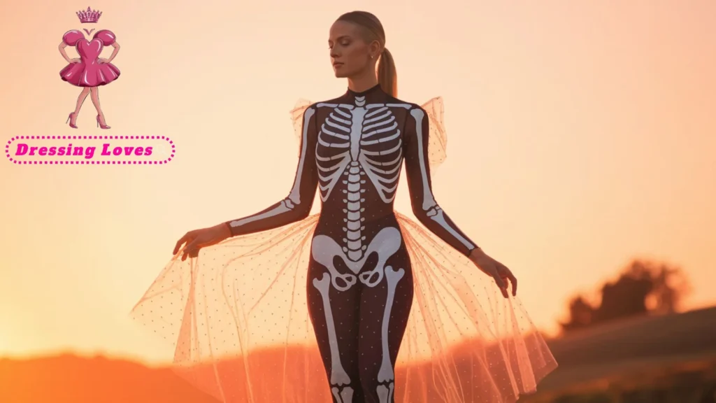 Sheer Skeleton Dress with a Solid Slip