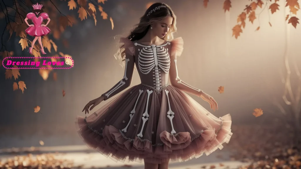 Skater Dress with Skeleton Accents