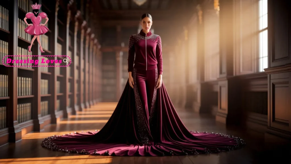 Velour Tracksuit with Bedazzled Accents