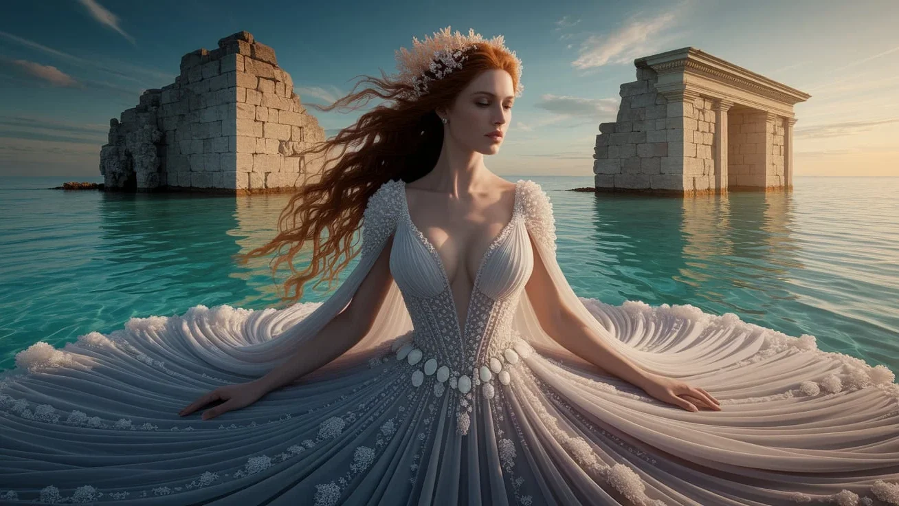 birth-venus-flowing-gown1 The Birth of Venus Flowing Gown