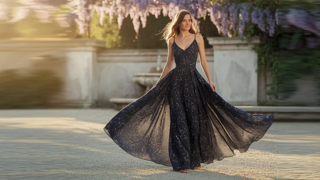 Celestial Print Maxi Dress