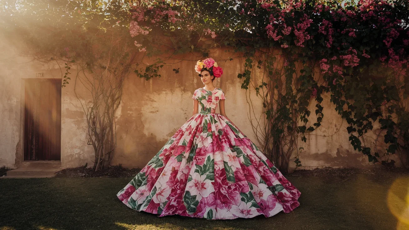 frida-kahlo-inspired-floral-dress1 Frida Kahlo-Inspired Floral Dress