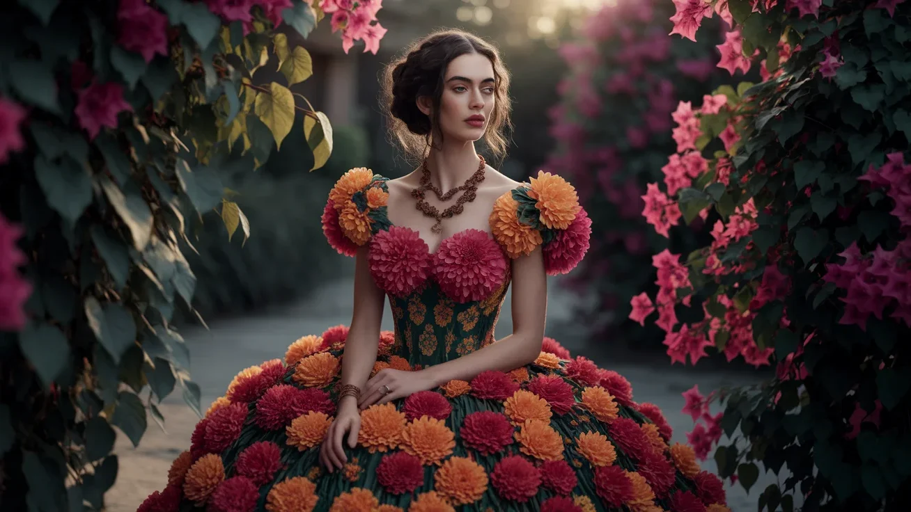 frida-kahlo-inspired-floral-dress2 Frida Kahlo-Inspired Floral Dress