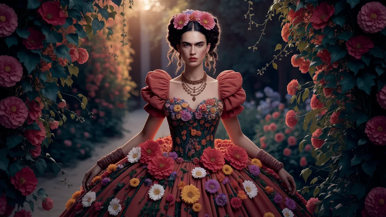 frida-kahlo-inspired-floral-dress3 Frida Kahlo-Inspired Floral Dress