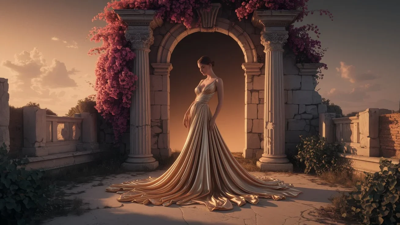 persistence-memory-surrealist-dress2 The Persistence of Memory Surrealist Dress with full look of model