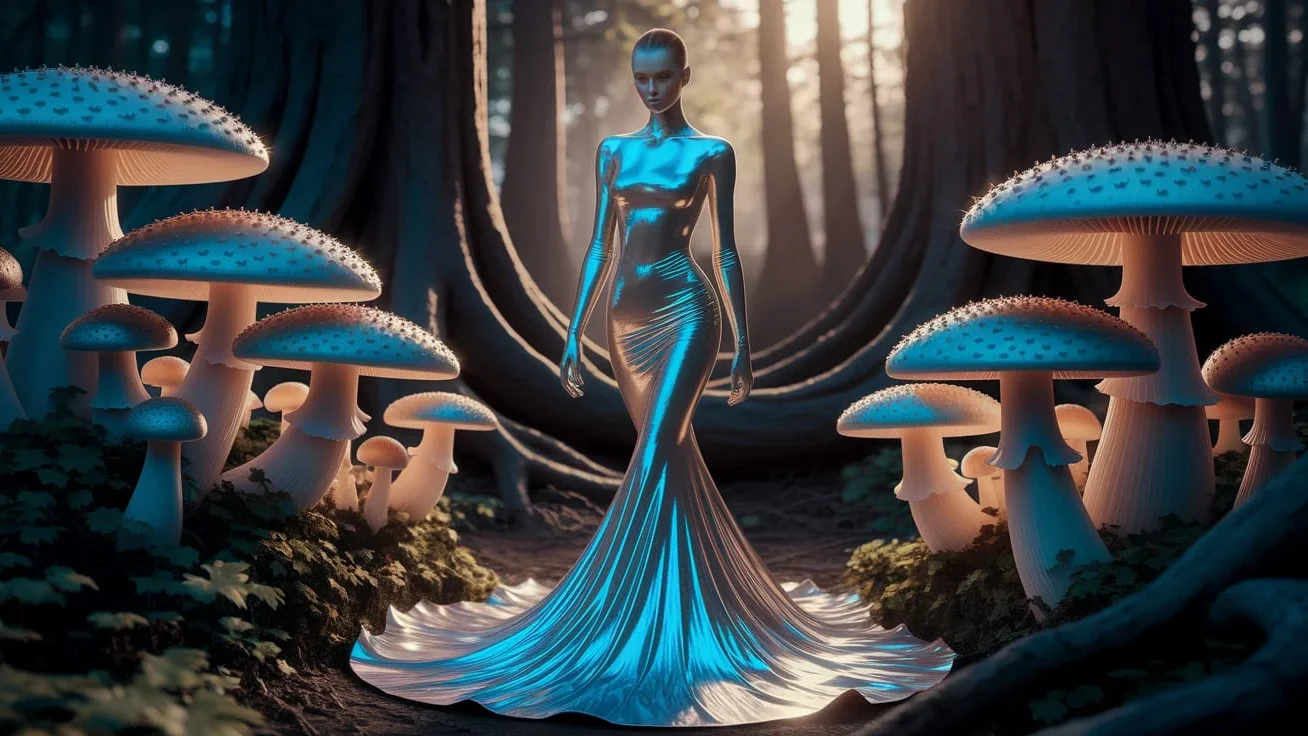 Shimmering Metallic Bodycon Dress