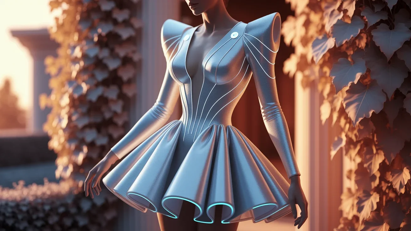 Silver Futuristic Mini Dress