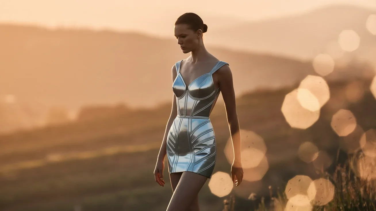 Silver Futuristic Mini Dress