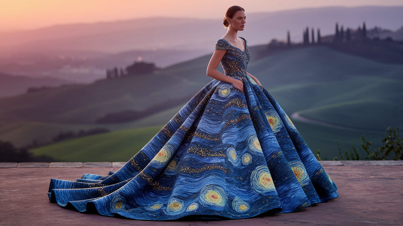 starry-night-inspired-gown1 The Starry Night-Inspired Gown