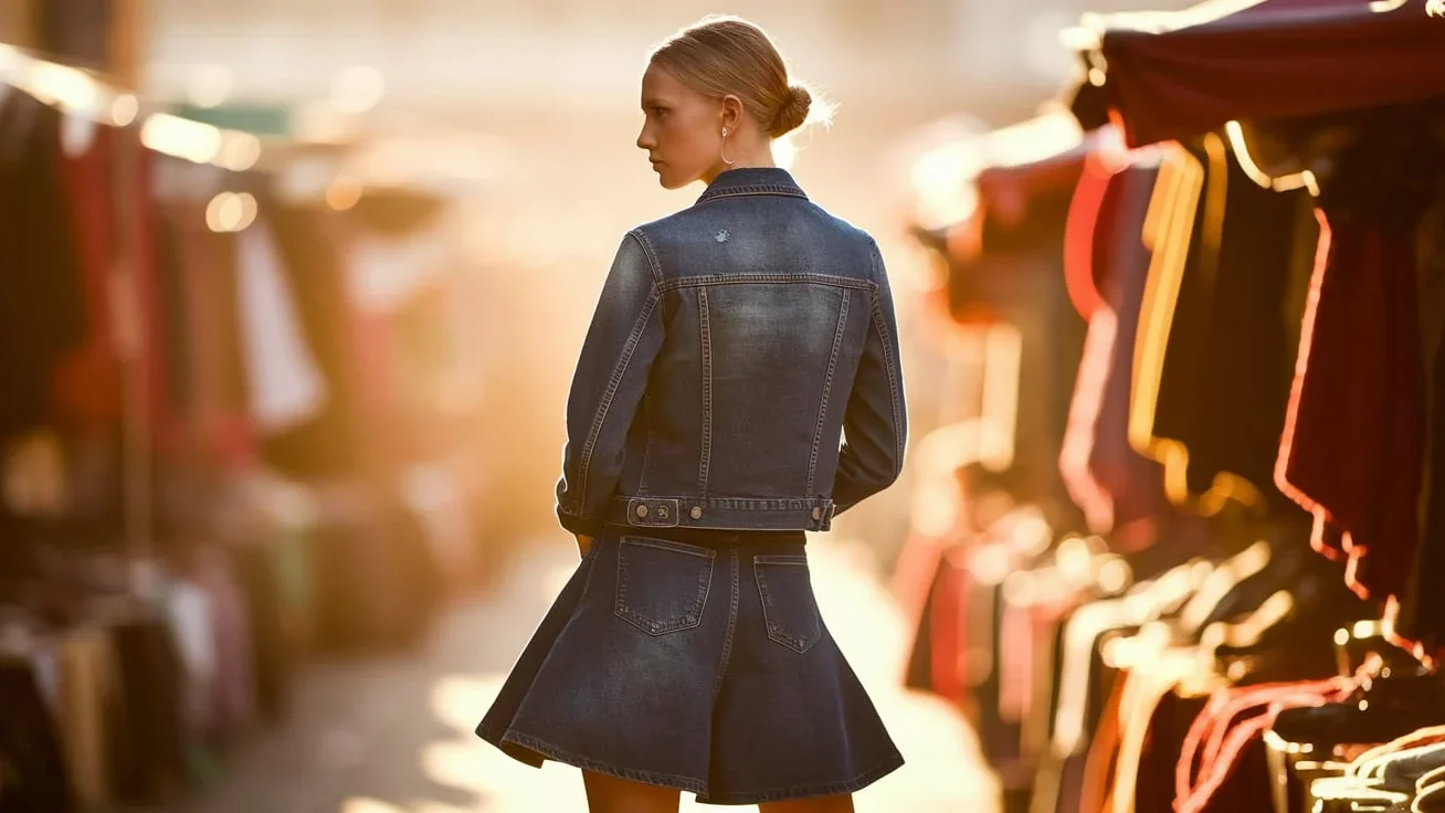 Iconic Denim Jacket and Skirt Combo
