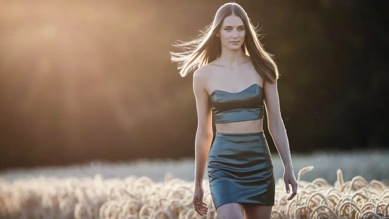 Sleek Mini Skirt and Top